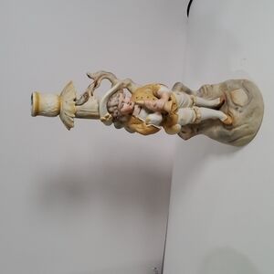 Hand Painted Vintage Bisque Lamp Base